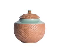 Long Quan Celadon Tea Canister, Airtight Ceramic Tea Storage Jar with Traditional Jumping Knife Technique, Handmade Artisan Tea Container for Loose Leaf Tea Preservation