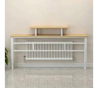 Long Radiator Shelf, Floor-Standing Storage Behind Sofa, Adjustable Height 80-100CM, 2-Tier Sofa Table with Steel Frame, 170CM