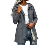 Long Rain Coats for Women UK Parka Lightweight Waterproof Jacket Windproof Spring Summer Autumn Winter Jackets with Hood & Waist Adjustable Drawstring Breathable Raincoat Outdoor Sport Hiking Coats