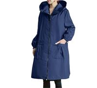 Long Rain Coats for Women Waterproof Outdoor Jackets Breathable Rain Coat Hoody Windproof Hiking Jacket Plus Size Softshell Jacket Trench Coat Lightweight Rain Jackets for Women