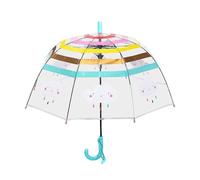Long Rainwear Print Umbrella for Outdoor Use, Durable with 8 Stick Design for Maximum Coverage, Transparent Cloud Handles, Lightweight Fibre Umbrella (Blue, 70 x 68 cm)