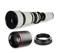 Long-Range 650mm-1300mm f/8 Telephoto Zoom Lens for Nikon DF, D3100, D3200, D3300, D3400, D5100, D5200, D5300, D5500, D5600, D7000, D7100, D7200, D300s, D600, D610, D700, D750, D800, D810, SLR White