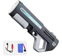 Long-Range Electric Water Blaster with LED for Kids Adults, Electric Water Gun Rechargeable, Powerful Water Gun Up to 6-8M Range, Automatic WaterGun Pistol Toys for Pool Party Beach Outdoor (Grey)