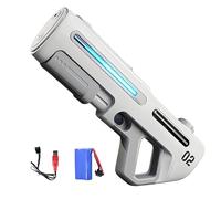 Long-Range Electric Water Blaster with LED for Kids Adults, Powerful Water Gun Up to 20-26FT Range, 300ml High Pressure Automatic Squirt Guns with Automatic Water Suction for Outdoor Party (White)