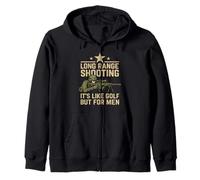 Long Range Shooting It's Like Golf But For Men Funny Zip Hoodie