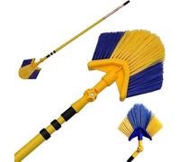 Long Reach 3M Angled Head Cobweb Brush with Extending Telescopic Handle Feather Duster for Ceiling Indoor Corner Cleaning 180 Degree Cleaner