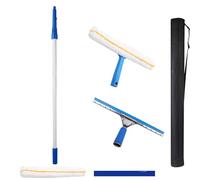 Long Reach Cleaning Tools - 39.4ft Extendable Pole Squeegee for High-Rise Windows, Home & Small Business Use, Versatile Washing Equipment with Splicing Rod