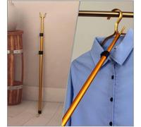Long Reach Pole Hook Clothes Drying Pole Telescoping Closet Reacher Pole Aluminum Alloy Adjustable Reach Stick