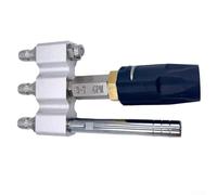 Long reach pressure washer jet spray nozzle with 37 GPM flow for enhanced cleaning distance and adjustable spray options for precision water delivery (triple head)