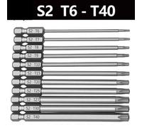 Long-Reach Security Bit Set, 11-Piece Torx, Star, And Hex Tamper-Proof Screwdriver Bits