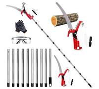 Long Reach Tree Lopper, 2 in 1 Sectional Pole Pruner with Sharp Saw & Pulley System, 82-402cm Lightweight Stainless Steel Manual Branch Cutter for Garden Yard Patio Tree Trimming