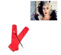 Long Red Gloves and Cigarette Holder Flapper Cruella DeVille 1920s Fancy Dress