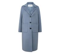 Long Reversible Coat in Mixed Wool with Patch Pockets for Women COMMA Bleu S