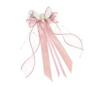 Long Ribbon Bowtie Hair Clip for Girls Lace Hair Barrettes Hair Bows Female Ponytail Holder Hair Ornament All Matching