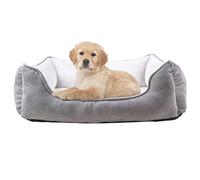 long rich rectangle bolster Pet Bed, Dog bed medium size, Gray With, 25x21x8 Inch (Pack of 1) (HCT-REC-005)