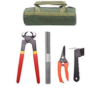 long river 8 inch Farrier Tool Kits （5 Piece） Mini Rasp Hoof File Equine Metal Shears Farriers Hoof Nipper for Goat Pig