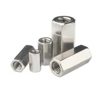 Long Rod Nut, 304 Stainless Steel Hex Extension Nut Connector M5 M6 M8 M10 Length 10mm-45mm(M5x8x15(5pcs))