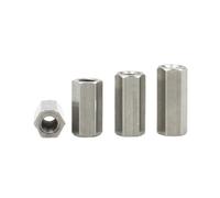 Long Rod Nut, 5pcs M3 M4 304 Stainless Steel Nut Bolt Hex Standoff Spacer Long Rod Coupling Hollow(14mm,M3x5pcs)