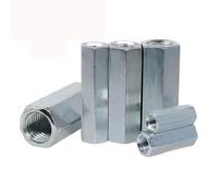 Long Rod Nut Hex Coupling, Hex Rod Coupling Nuts M5 M6 M8 M10 M12 M14 M16 M18 Galvanized Carbon Steel 10 Pcs(M18x27x55mm)