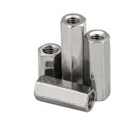 Long Rod Nut,Hex Coupling Nuts Fasteners,coupling nuts,hex coupling,1Pcs M12 M14 M16 M18 M20 Right And Left Thread Hex Rod Coupling Nuts 304 Stainless Steel Long Hex Nut Connection Thread Nut(M16x140