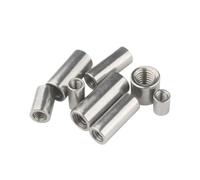 Long Round Coupling Nut, Coupling Nut M6-M12 304 Stainless Steel Silver 1/2/5pcs 20-40mm(2pcs M8 Od12mm,40mm (L))(2pc M10 Od16mm,35mm (L))