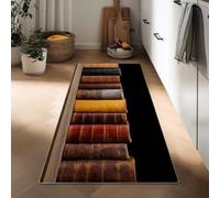 Long Runner Rug 60 x 180 cm for Bedroom, Vintage Photography Non Slip Hall Runner Carpets - Antiques Books Bookshelves Stripes Narrow Rugs Washable Carpet for Hallway Stair Entryway Kitchen