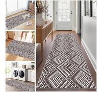 Long Runner Rug for Hallway 40 x 140 cm Washable Carpet Runner Rug for Kitchen, Heavy Duty Hall Runner Door Mat Indoor, Non Slip Stair Area Rug for Entrance, Front Door Hall Hallways Living Room