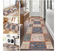 Long Runner Rug for Hallway 50 x 90 cm Washable Carpet Rug for Kitchen, Heavy Duty Hall Runner Door Mat Indoor, Non Slip Stair Area Rug for Entrance, Front Door Hall Hallways Living Room