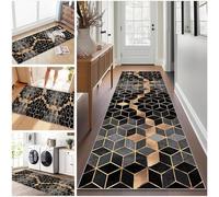 Long Runner Rug for Hallway 60 x 80 cm Washable Carpet Runner Rug for Kitchen, Heavy Duty Hall Runner Door Mat Indoor, Non Slip Stair Area Rug for Entrance, Front Door Hall Hallways Living Room
