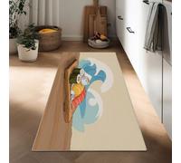 Long Runner Rugs for Hallway 40 x 120 cm, Ocean Waves Wooden Sushi Non Slip Hall Runner Carpets, Narrow Rugs Washable Cartoon Style Carpet for Hallway Stair Entryway Kitchen