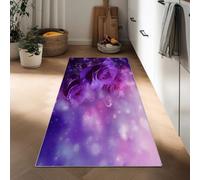 Long Runner Rugs for Hallway 50 x 140 cm, Dream Roses Heart Shapes Non Slip Hall Runner Carpets, Narrow Rugs Washable Romantic Theme Carpet for Hallway Stair Entryway Kitchen