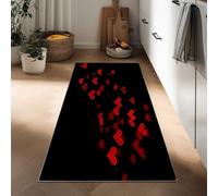 Long Runner Rugs for Hallway 50 x 140 cm, Glowing Red Love Heart Non Slip Hall Runner Carpets, Narrow Rugs Washable Simple Style Carpet for Hallway Stair Entryway Kitchen