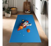 Long Runner Rugs for Hallway 50 x 140 cm, Space Rocket Astronaut Non-slip Hall Runner Carpets - Narrow Rugs Washable Cartoon Carpet for Hallway Stair Entryway Kitchen