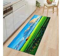 Long Runner Rugs for Hallway 60 x 120 cm, Blue Sky White Clouds Grass Non-slip Hall Runner Carpets - Narrow Rugs Washable Farm Landscape Carpet for Hallway Stair Entryway Kitchen