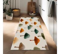 Long Runner Rugs for Hallway 60 x 120 cm, Hand Painted Plants Colored Mushrooms Non Slip Hall Runner Carpets, Narrow Rugs Washable Watercolor Style Carpet for Hallway Stair Entryway Kitchen