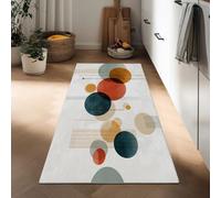 Long Runner Rugs for Hallway 60 x 150 cm, Abstract Geometry Circles Stripes Non Slip Hall Runner Carpets, Narrow Rugs Washable Bohemian Style Carpet for Hallway Stair Entryway Kitchen