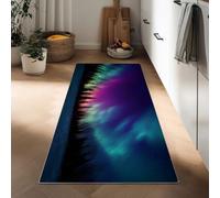 Long Runner Rugs for Hallway 60 x 180 cm, Snow Forest Northern Lights Non Slip Hall Runner Carpets - Narrow Rugs Washable Fantasy Landscape Carpet for Hallway Stair Entryway Kitchen
