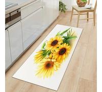 Long Runner Rugs for Hallway 60 x 180 cm, Watercolor Flowers Sunflowers Non-slip Hall Runner Carpets - Narrow Rugs Washable Minimalism Carpet for Hallway Stair Entryway Kitchen