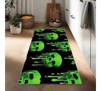 Long Runner Rugs for Hallway 80 x 120 cm, Neon Melting Skull Non Slip Hall Runner Carpets, Narrow Rugs Washable Dark Style Carpet for Hallway Stair Entryway Kitchen