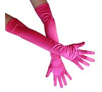 Long Satin Opera Glove For Women Formal, Elbow Length Glove For Bridal Evening Dance/Tea Party/Church/Wedding W-G-1, Rose, One Size