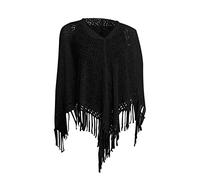 Long Scarf Women's Four Seasons Casual Shawl Knitted Geometric Tassel Decoration Multi Purpose Shawl Scarves For Women Uk Lightweight (Black, 均码)