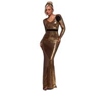 Long Sequin Bodice Dress Women Goddiva Doré 36