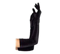 Long shiny Satin Stretch Gloves Black