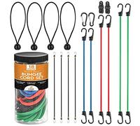 Long & Short Adjustable Elastic Bungee Cords Heavy Duty Outdoor Kit - Bulk Set 18 Bungee Cords Assorted Sizes 32"/24"/18" Bungee Straps with Hooks, Small Bungee Cords for Tarps, Bike Rack, Motorcycles