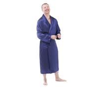 Long Silk Dressing Gown - Size: L - Colour: Blue