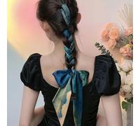 Long silk scarf headband for adults, long antique tie long strip print, long headband