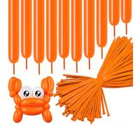 Long Skinny Balloons 260Q Orange Modelling Balloon Orange Twisting Long Magic Latex Balloons for Animal Shape Balloon Arch Birthday Wedding Christmas Party Decoration 100Pcs