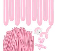 Long Skinny Balloons 260Q Pink Modelling Balloon Light Pink Twisting Long Magic Latex Balloons for Animal Shape Balloon Arch Birthday Wedding Christmas Party Decoration 100Pcs