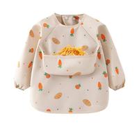 Long Sleeve babys Bib, Full-sleeve Bibs, Waterproof Bibs/smocks, babys toddlerss Waterproof Sleeved Bibss Smock, Machine Washable, Soft Adjustable Weaning Smock,for toddlerss Girls Kids Children