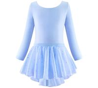 Long Sleeve Ballet Leotard Tutu Dress for Girls Ballerina Dance Outfit Toddler Skirted Costume Performance Skirt Leotard Belle Dress